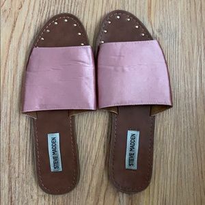 cute metallic pink slides